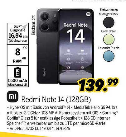 Redmi Note 14 (128GB) - Das perfekte Smartphone für jeden Tag