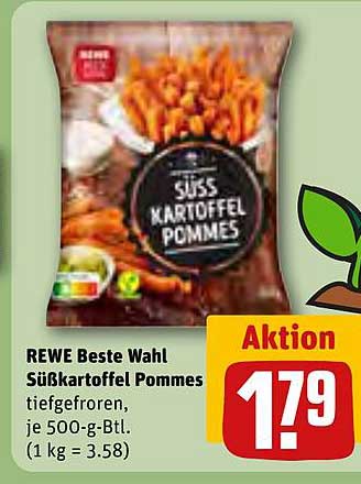 REWE Beste Wahl Süßkartoffel Pommes, tiefgefroren, je 500-g-Btl.