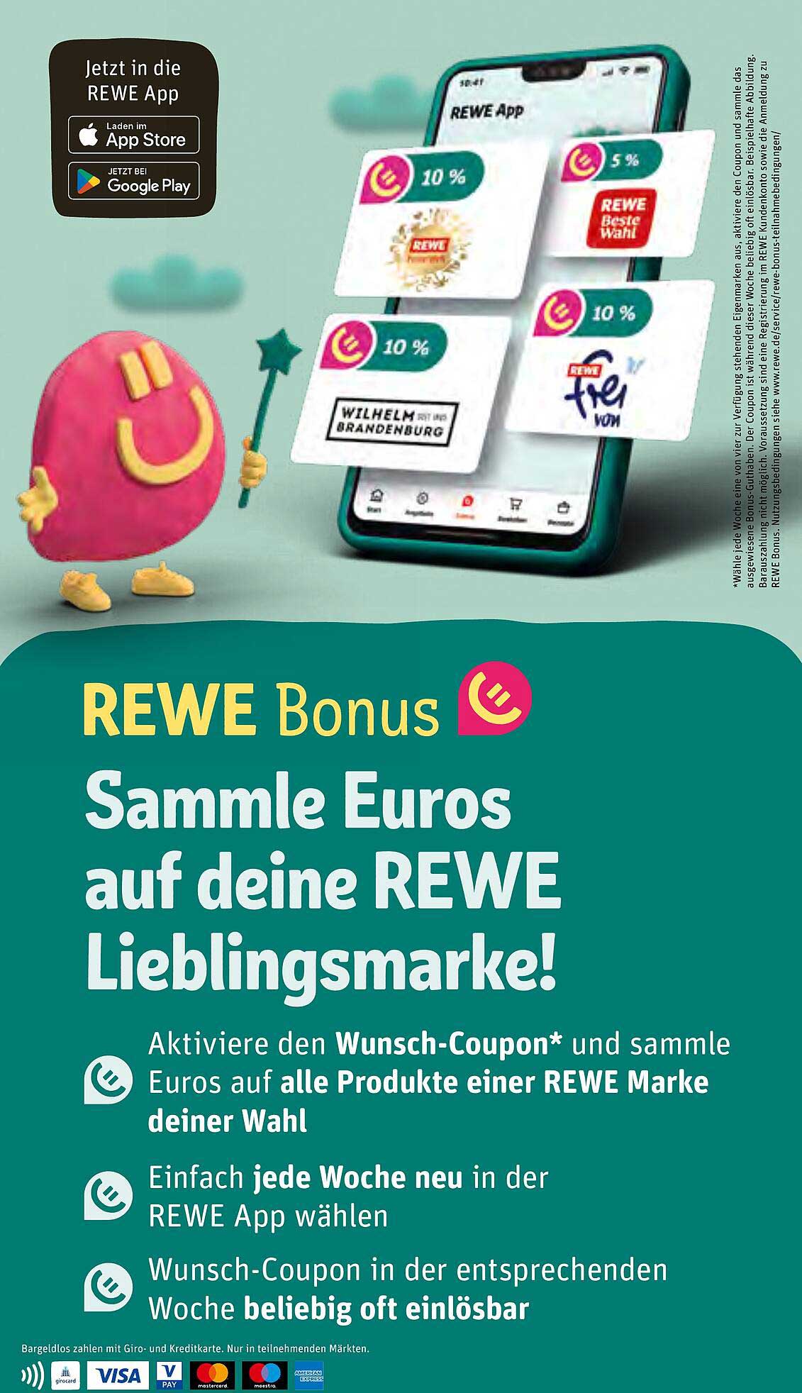 REWE Bonus – Sammle Euros auf deine Lieblingsmarke!