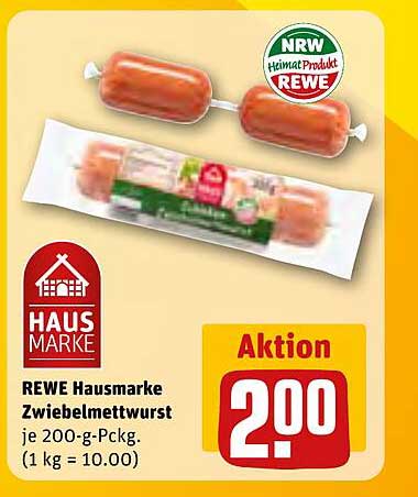 REWE Hausmarke Zwiebelmettwurst je 200-g-Pckg.
