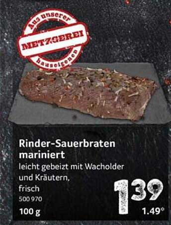 Rinder-Sauerbraten mariniert