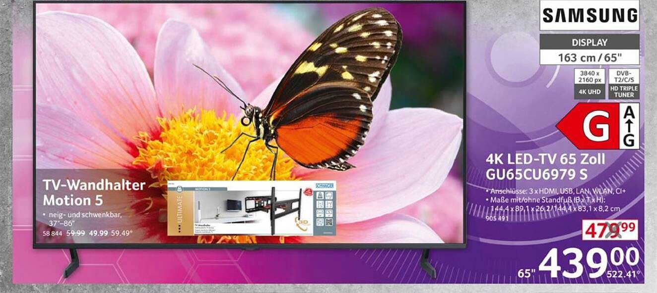 Samsung 4K LED-TV 65 Zoll GU65CU6979 S