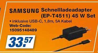 SAMSUNG Schnellladeadapter (EP-T4511) 45 W Set