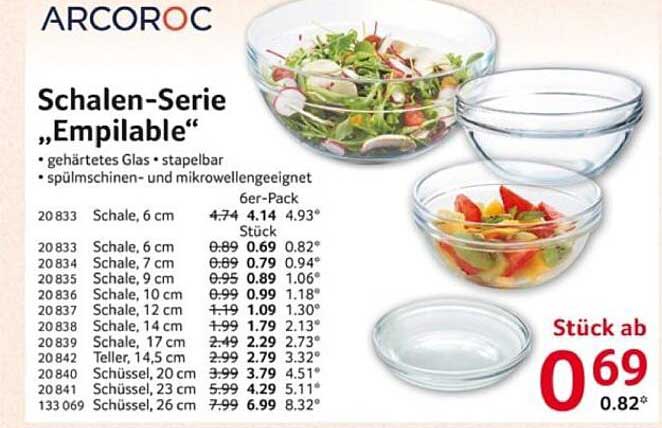 Schalen-Serie „Empilable“ von ARCOROC