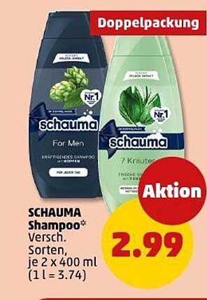 SCHAUMA Shampoo - Doppelpacksensation für nur 2,99 €