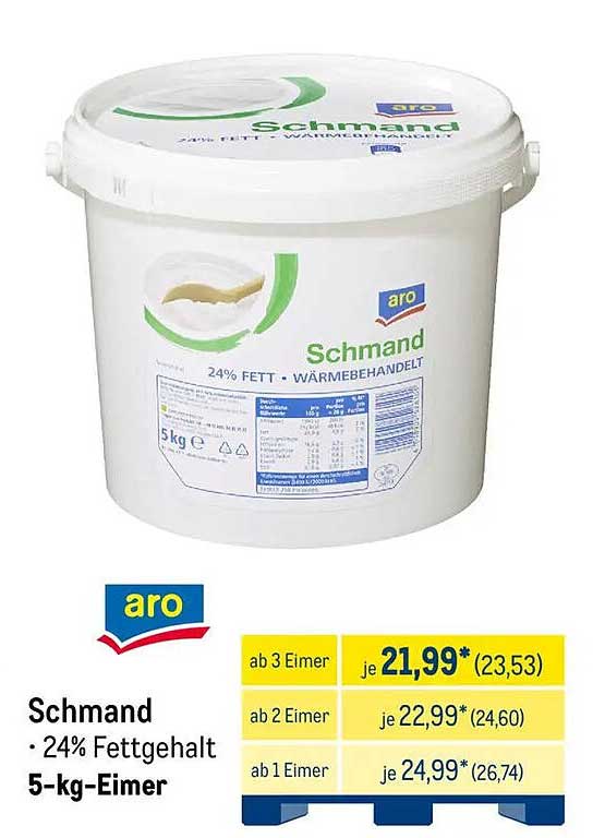 Schmand • 24% Fettgehalt • 5-kg-Eimer