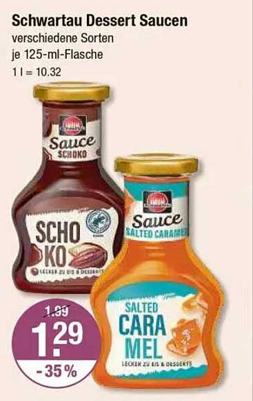Schwartau Dessert Saucen - verschiedene Sorten je 125-ml-Flasche