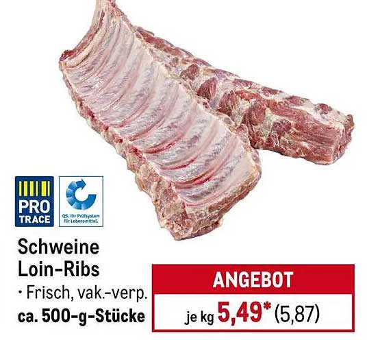 Schweine Loin-Ribs - frisch, vakuumverpackt