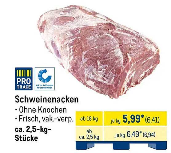 Schweinenacken – ohne Knochen, frisch verpackt