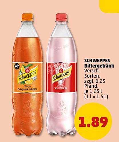 SCHWEPPES Bittergetränk – Verschiedene Sorten
