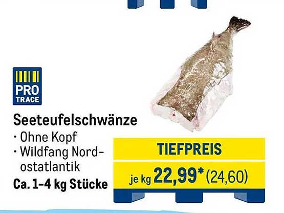 Seeteufelschwänze – Ohne Kopf, Wildfang aus dem Nord-ostatlantik