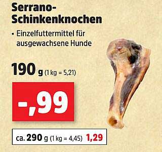 Serrano-Schinkenknocken für Hunde