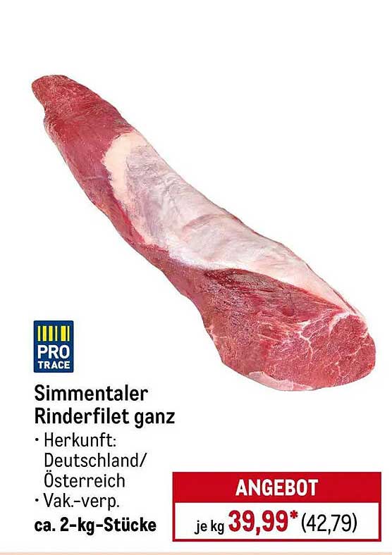 Simmentaler Rinderfilet ganz