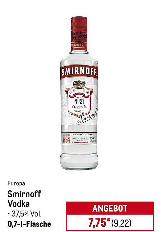Smirnoff Vodka 0,7 l - 37,5 % Vol.