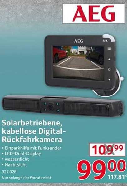 Solarbetriebene, kabellose Digital-Rückfahrkamera