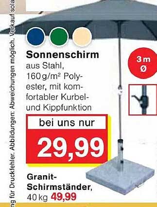 Sonnenschirm aus Stahl mit Kurbel- und Kippfunktion