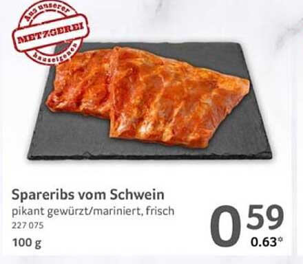 Spareribs vom Schwein - pikant gewürzt/marinierter Genuss