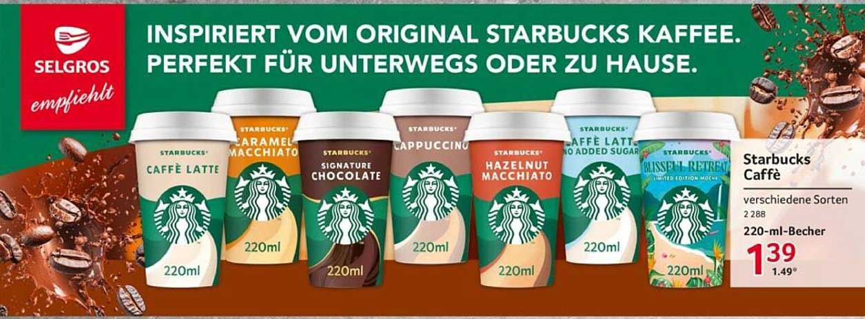 Starbucks Caffè verschiedene Sorten 220-ml-Becher