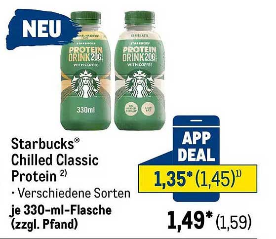 Starbucks® Chilled Classic Protein Drink 20g mit Kaffee - 330ml