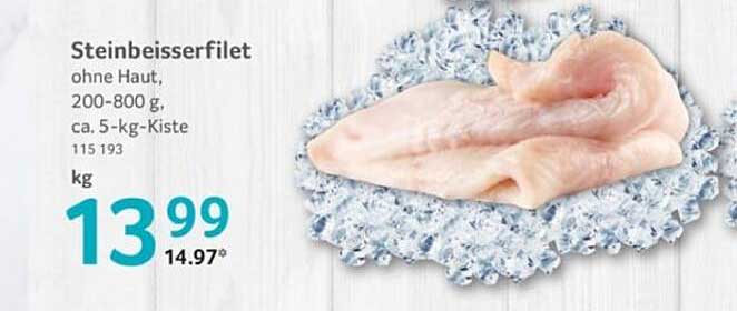 Steinbeisserfilet ohne Haut, 200-800 g, ca. 5-kg-Kiste