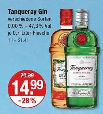 Tanqueray Gin verschiedene Sorten 0,00 % - 47,3 % Vol. je 0,7-Liter-Flasche
