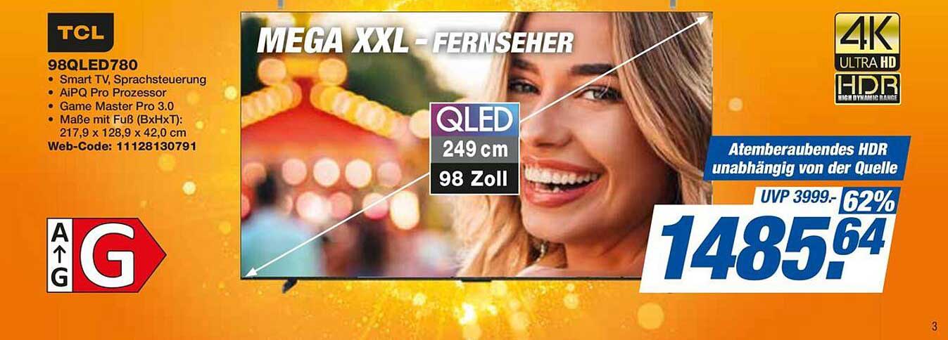 TCL 98QLED780 Mega XXL - Fernseher