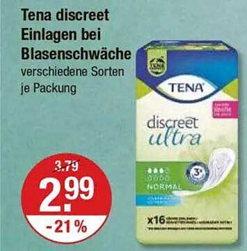 Tena discreet Einlagen bei Blasenschwäche – verschiedene Sorten je Packung