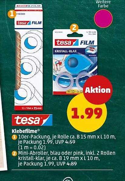 tesa FILM Klebefilme - 10er-Packung für nur 1,99 €
