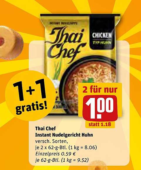 Thai Chef Instant Nudelgericht Huhn 2 für nur 1,00 €