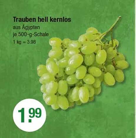 Trauben hell kernlos aus Ägypten je 500-g-Schale