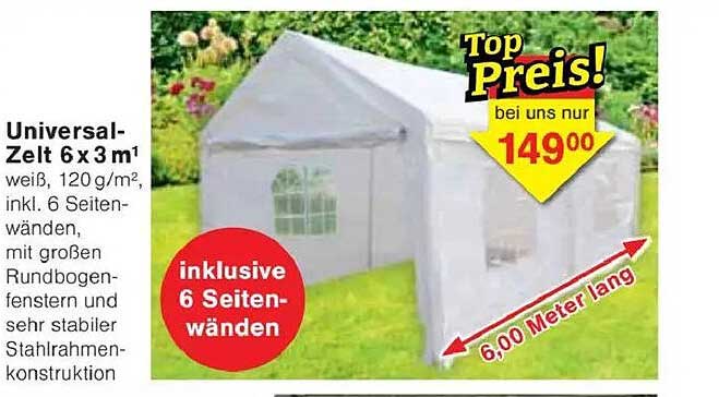 Universalzelt 6 x 3 m