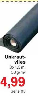 Unkrautvlies 8x1,5m, 50 g/m²