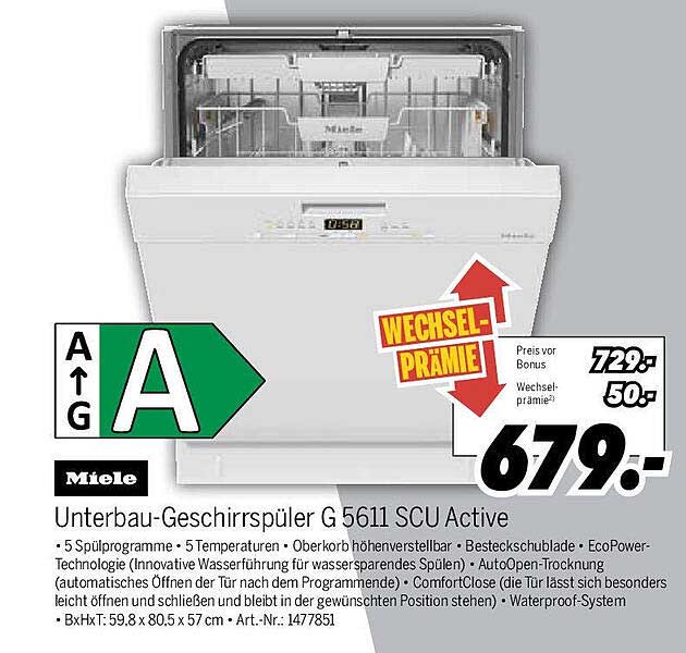Unterbau-Geschirrspüler G 5611 SCU Active