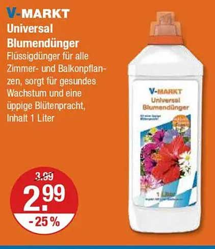 V-MARKT Universal Blumendünger 1 Liter - 25% reduziert