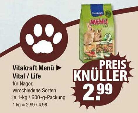 Vitakraft Menü Vital / Life für Nager - Preis Knüller