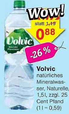 Volvic Natürliches Mineralwasser, Naturelle, 1,5l