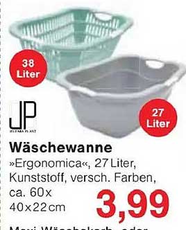 Wäschewanne »Ergonomica«, 27 Liter, Kunststoff, verschiedene Farben