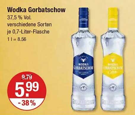 Wodka Gorbatschow 37,5 % Vol. verschiedene Sorten je 0,7-Liter-Flasche