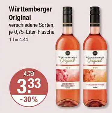 Württembergischer Original Wein - Verschiedene Sorten, je 0,75-Liter-Flasche
