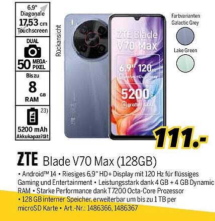 ZTE Blade V70 Max (128GB) – Hochleistungs-Smartphone zum besten Preis!