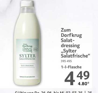 Zum Dorfkrug Salat-Dressing „Sylter Salatfrische“ 1-Liter-Flasche