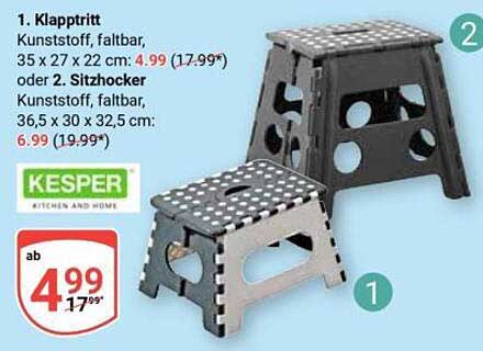 1. Klapptritt oder 2. Sitzhocker