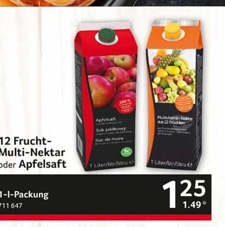 12 Frucht-Multi-Nektar oder Apfelsaft
