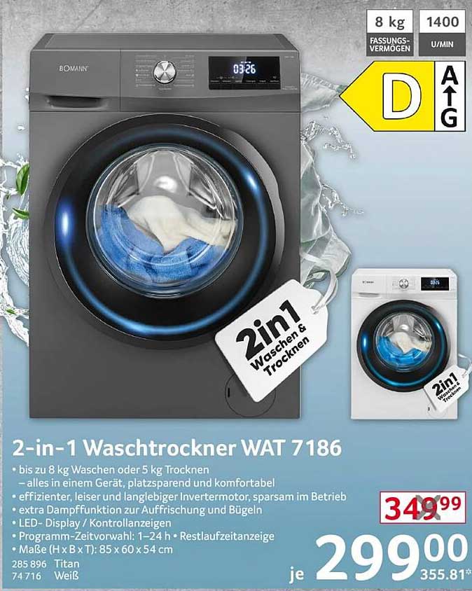 2-in-1 Waschtrockner WAT 7186