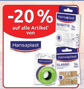 -20 % auf alle Artikel von Hansaplast