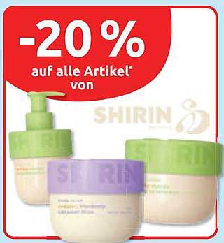 -20 % auf alle Artikel* von SHIRIN