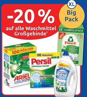-20 % auf alle Waschmittel Großgebinde*