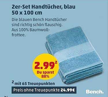 2er-Set Handtücher, blau 50 x 100 cm
