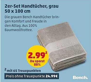 2er-Set Handtücher, grau 50 x 100 cm
