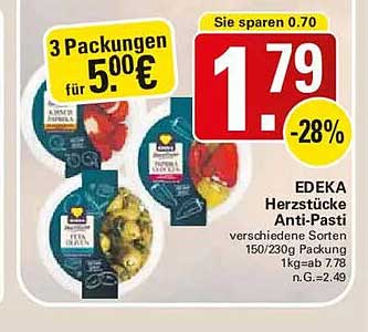 3 Packungen für 5,00 €